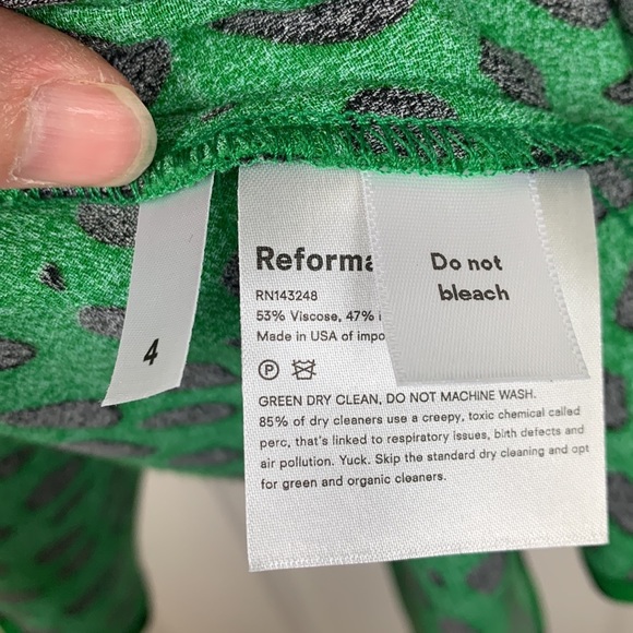 Reformation Kelly green and black Dulce mini dress sz 4 - Picture 10 of 13